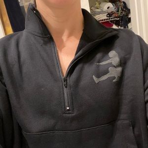 Black Suzie fitness crop half zip